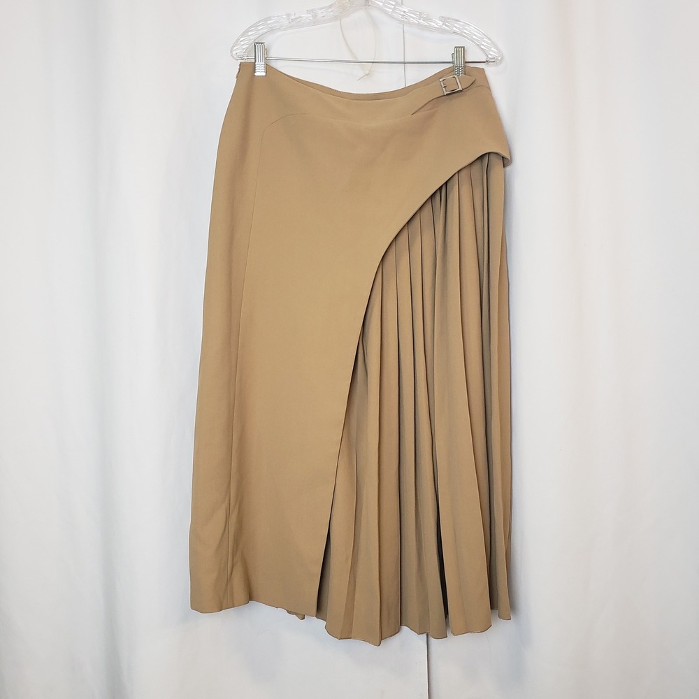 Karen Millen Camel Midi Wrap Skirt with Pleats